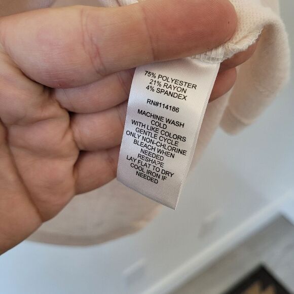 89th & Madison Blush Pink Ribbed Pullover Shirt Oversized Ruffle Balletcore L - Picture 9 of 9